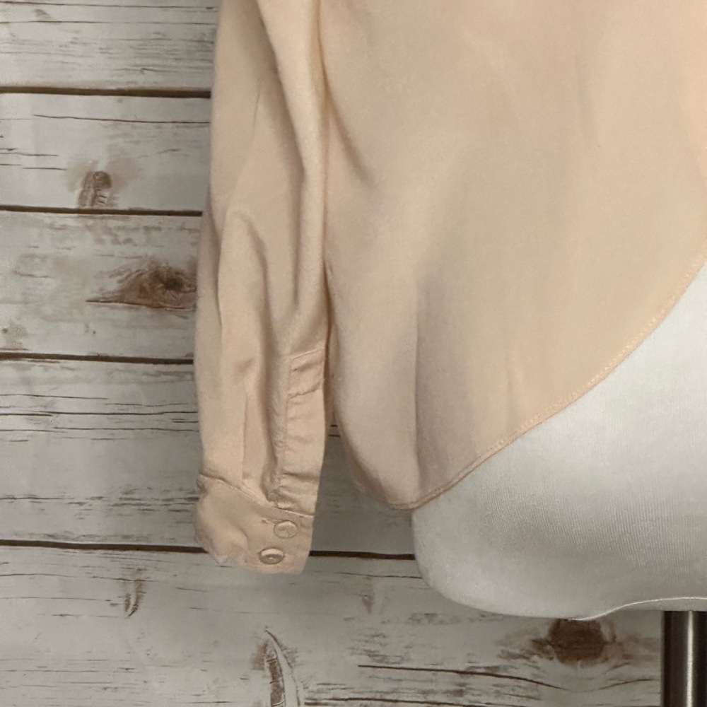 Rebecca Taylor light pink coquette silk braided neckline blouse Size 6 - Picture 9 of 11